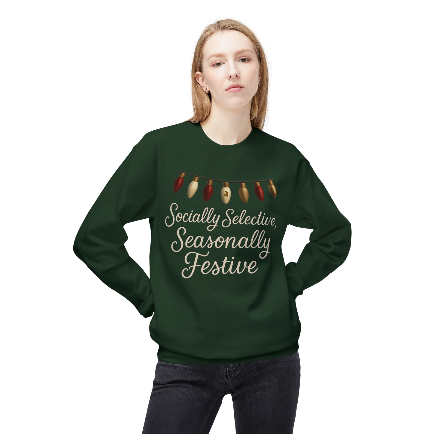 Socially Selective, Seasonally Festive - Crewneck Sweatshirt